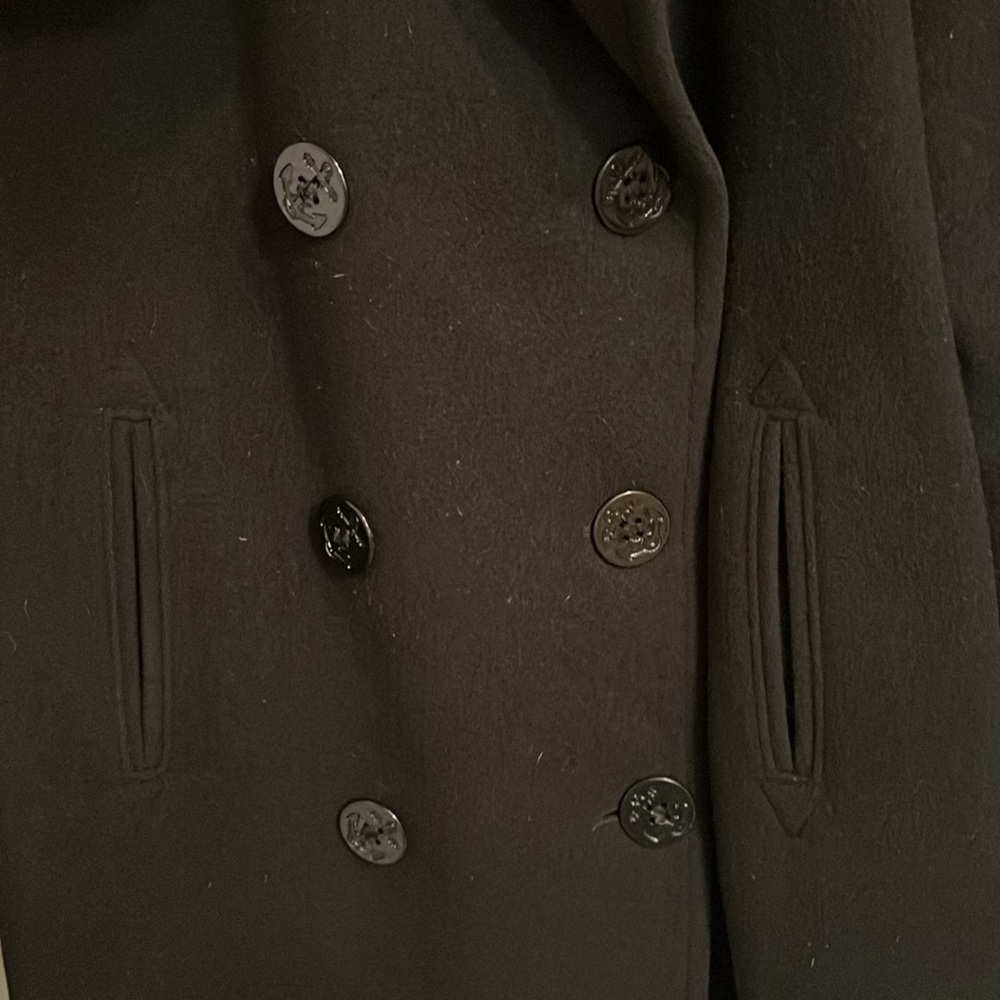 J.Percy Women’s 100% Merino Wool Black Double Breasted Peacoat sz 6 coat/jacket - Picture 3 of 8